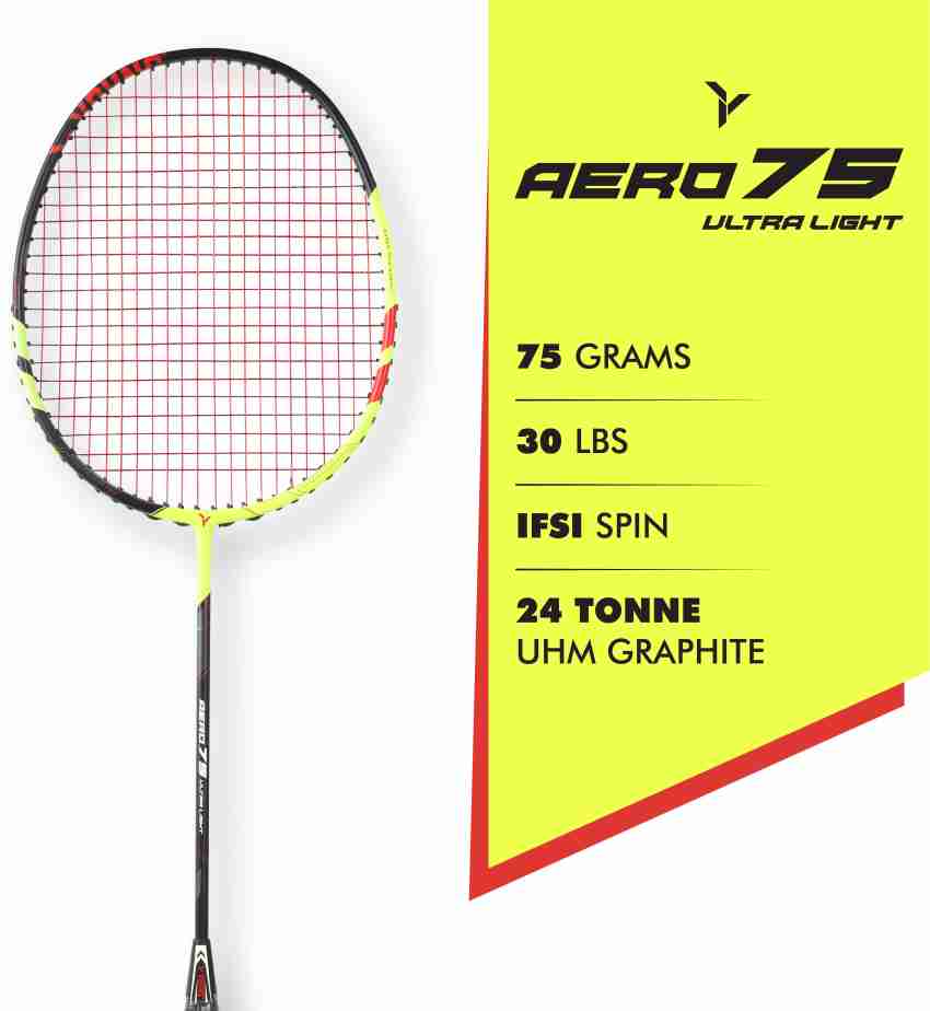 Young Aero Ultra Light with R1 Badminton Kitbag Black, Green Strung Badminton Racquet - Buy Young 75 Ultra Light with R1 Badminton Kitbag Green Strung Racquet Online at