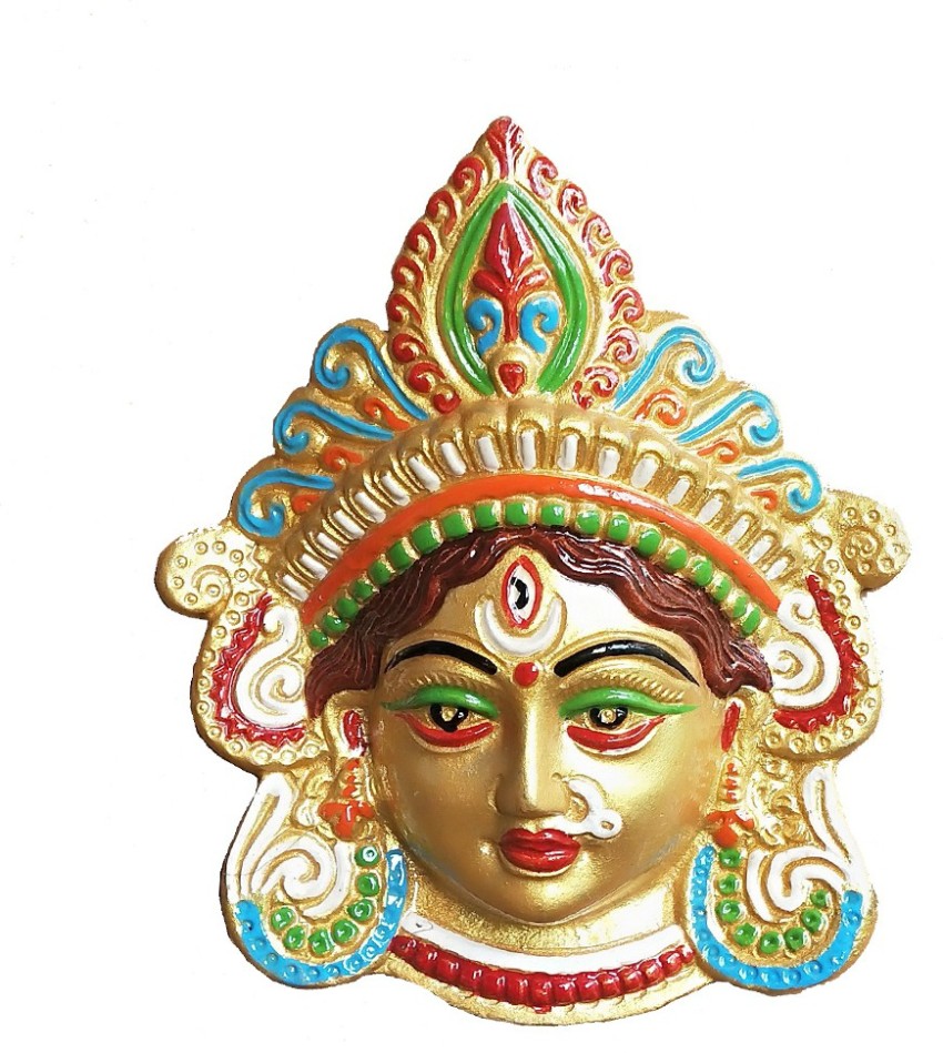 salvus app solution Handmade Multicolor Metal Maa Durga Face Mask ...