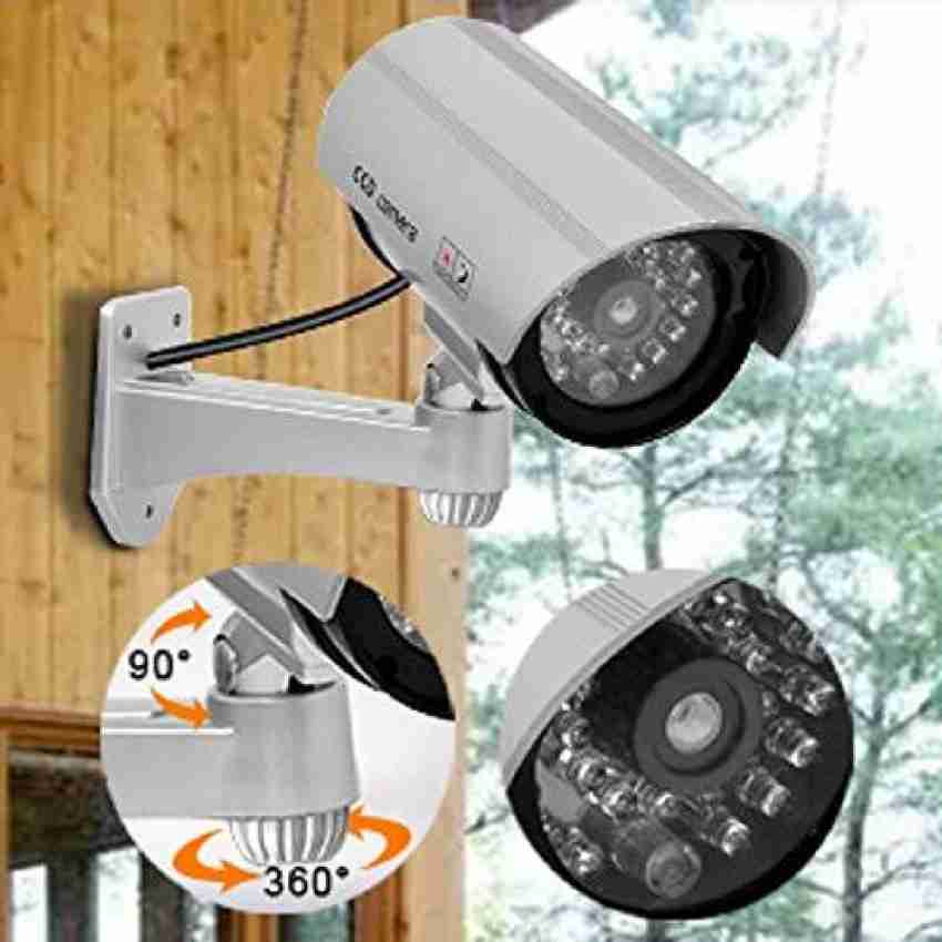 outdoor fake dummy security camera with blinking light