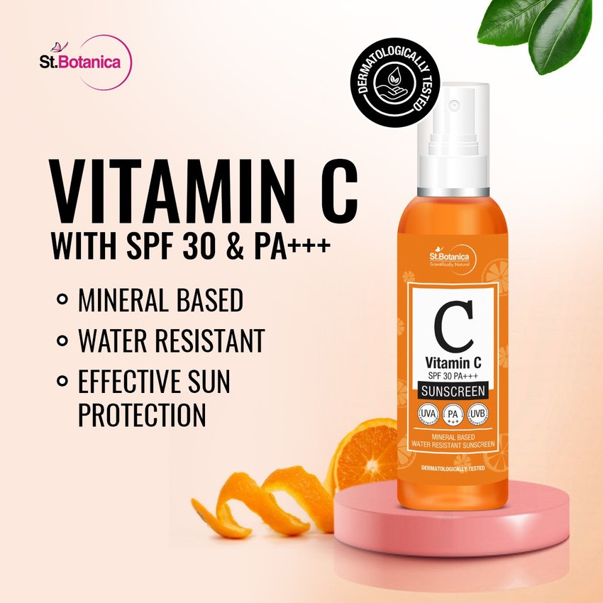 St.Botanica Vitamin C SPF 30 PA+++ Sunscreen Mineral Based & Water  Resistant,120ml - UVA & UVB Protection - SPF 30 PA+++ - Price in India, Buy  St.Botanica Vitamin C SPF 30 PA+++|LoveLocal