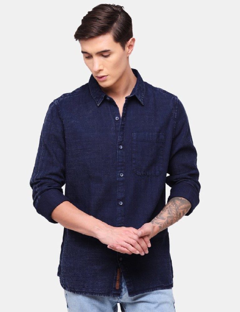 SINGLE by Ranbir Kapoor Men Printed Casual Blue Shirt - Buy SINGLE by Ranbir  Kapoor Men Printed Casual Blue Shirt Online at Best Prices in India