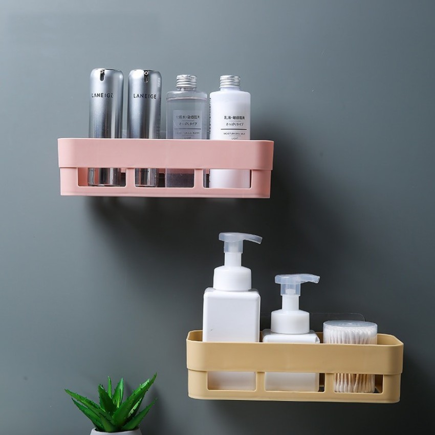 2Pcs Corner Shower Caddy Shelves Wall Mounted Basket Rack Bathroom Shampoo  Holder Storage Organizer