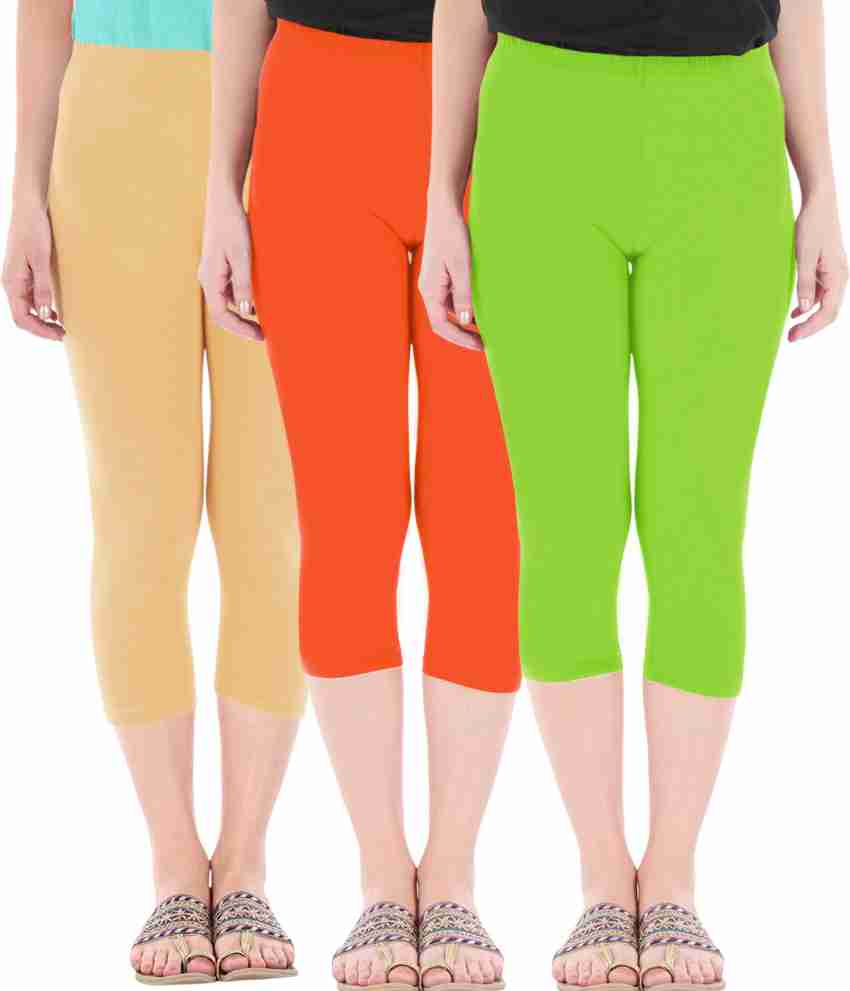 BEFLI Capri Leggings Women Brown, Orange, Green Capri - Buy BEFLI Capri  Leggings Women Brown, Orange, Green Capri Online at Best Prices in India