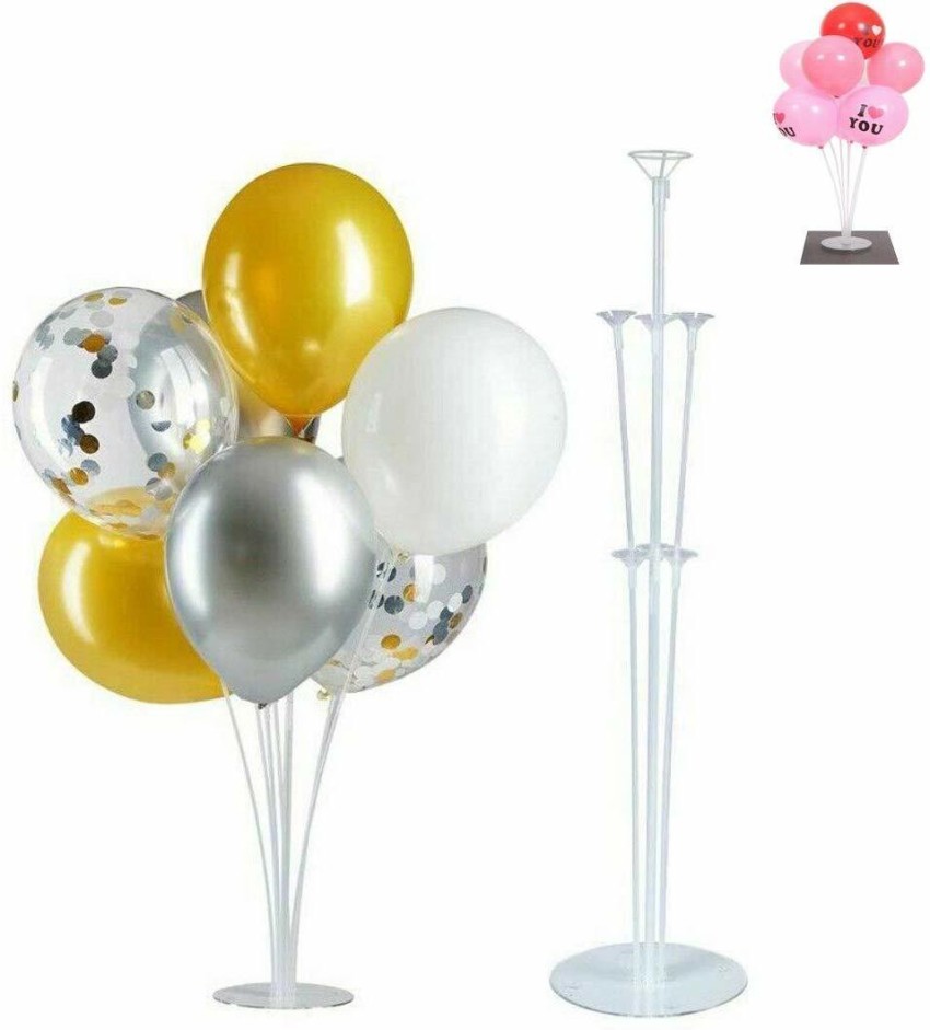  Smartcraft Solid Balloon Stands, Balloon Holder with 7 Balloon  Sticks, 7 Balloon Cups and 1 Balloon Base for Birthday