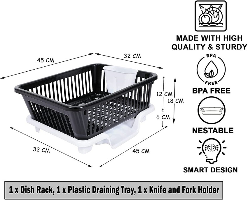 Flipkart SmartBuy Dish Drainer Kitchen Rack Plastic, Steel Price
