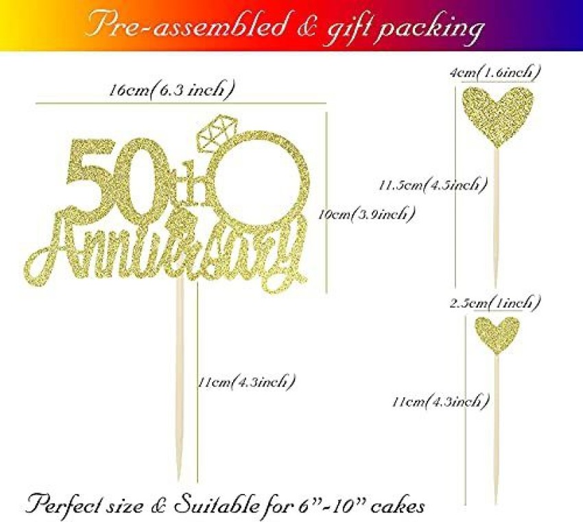 Acrylic Gold Mirror Number 50 Birthday Cake Topper - Online Party Supplies