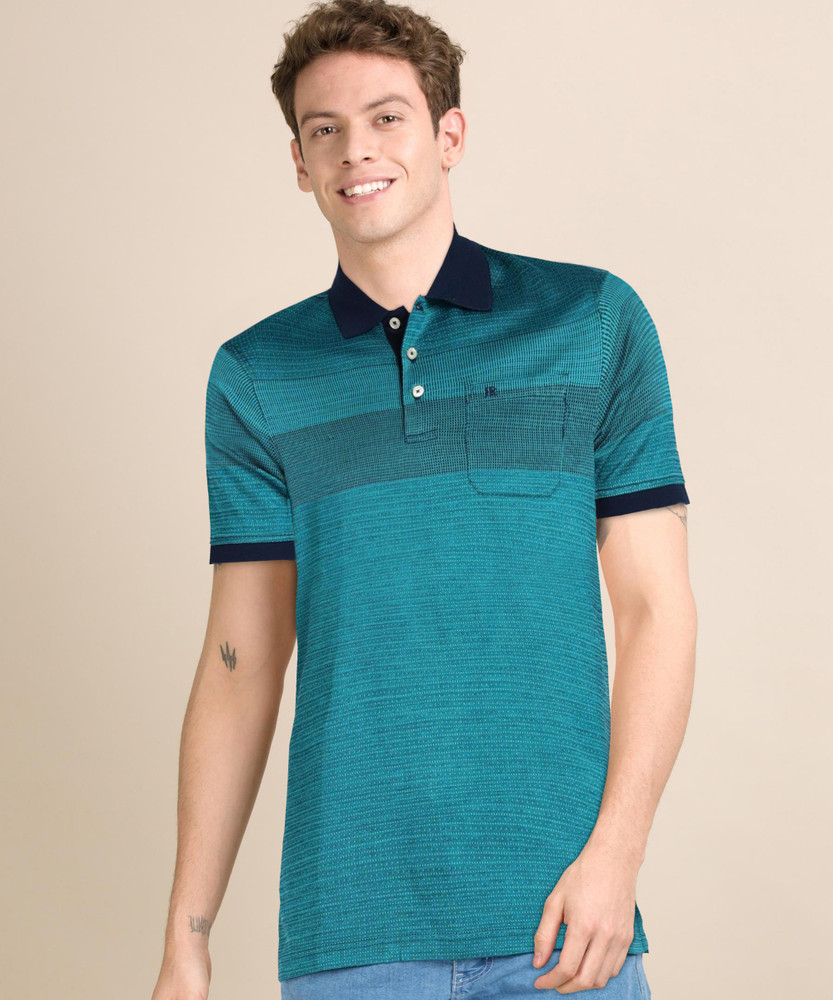 Men Polo Neck Blue T-Shirt 