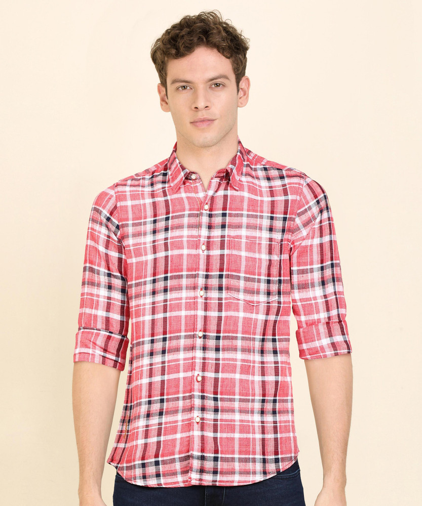 Pepe Jeans Men Checkered Casual Pink 