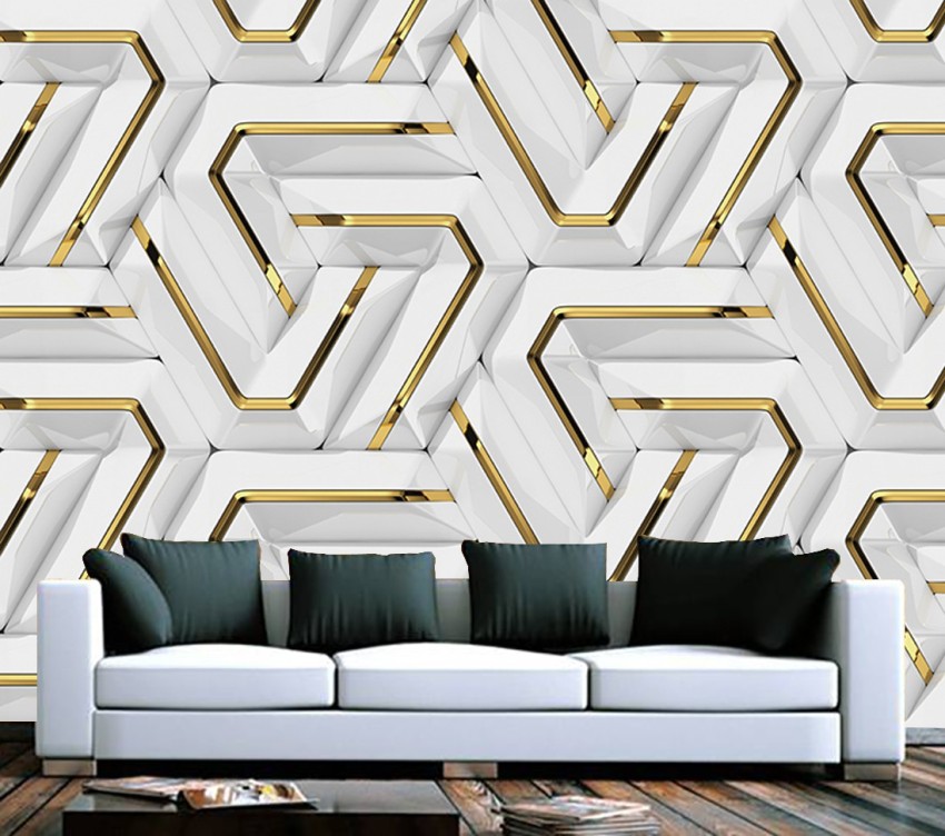 Gold and white wallpaper  Fan white  gold wallpaper