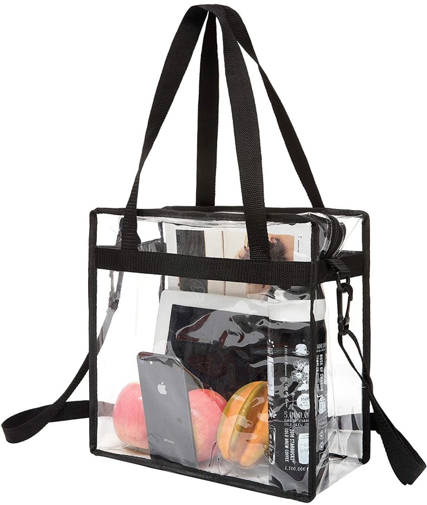 Clear Tote Bag NFL Stadium Approved  12 X 12 X 6  Shoulder Straps and  Zippered top The Clear Bag is Perfect for Work School Sports Games and  Concerts Meets NFL