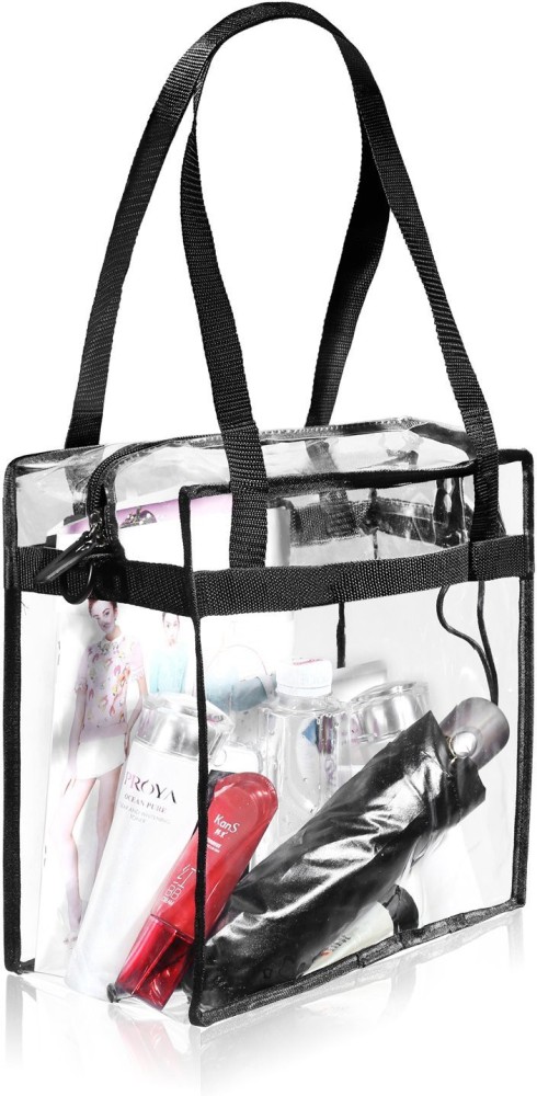MAY TREE Clear Bag Stadium Approved ColdResistant Lightweight and  Waterproof Transparent Tote Bag and Gym Clear Bag See Through Tote Bag  for Work Sports Games and Concerts12 x12 x6  Amazonin Shoes
