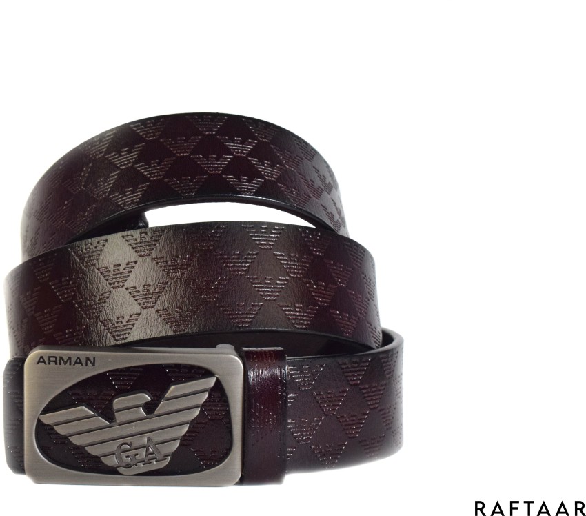 RAFTAAR Men Casual, Evening, Formal, Party Brown Genuine Leather Belt DARK  BROWN - Price in India