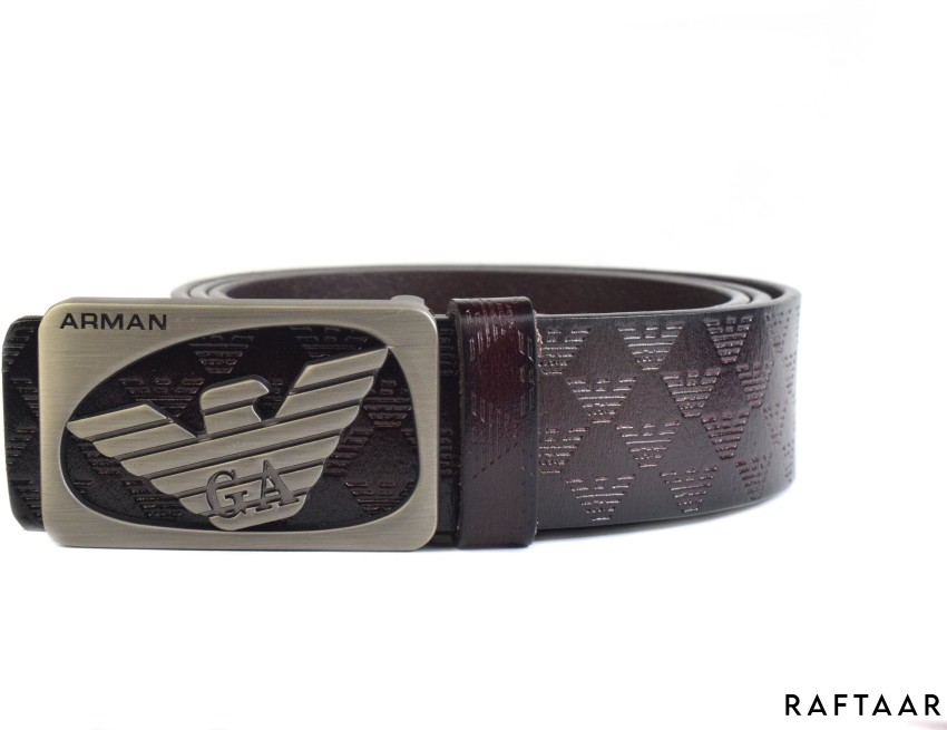 RAFTAAR Men Casual, Evening, Formal, Party Brown Genuine Leather Belt DARK  BROWN - Price in India