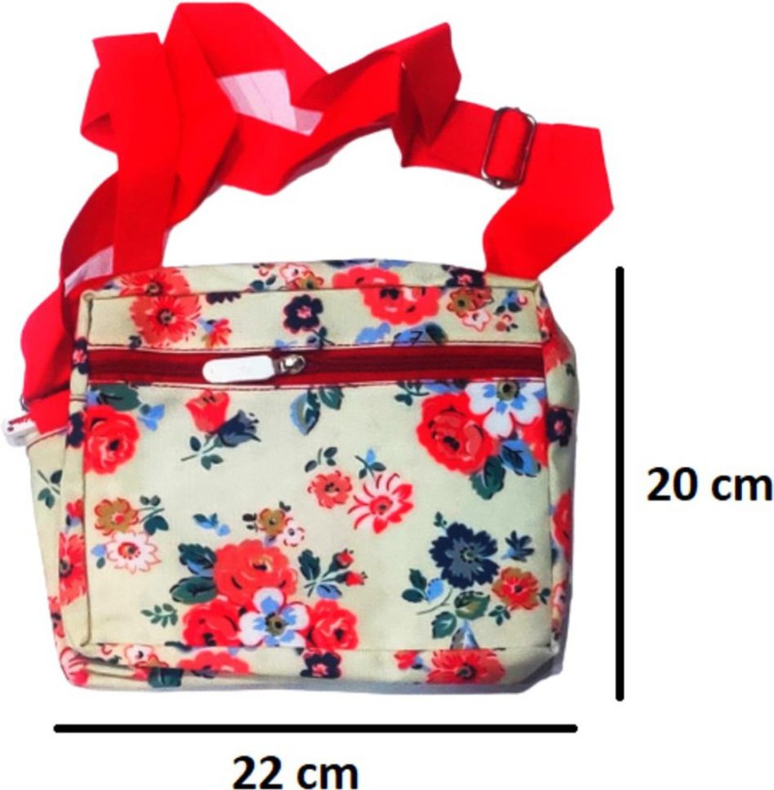 Adjustable Wide Shoulder Strap Polka Dot Floral Crossbody Bag With Zipper,  Minimalist Fashion Multifunctional Design