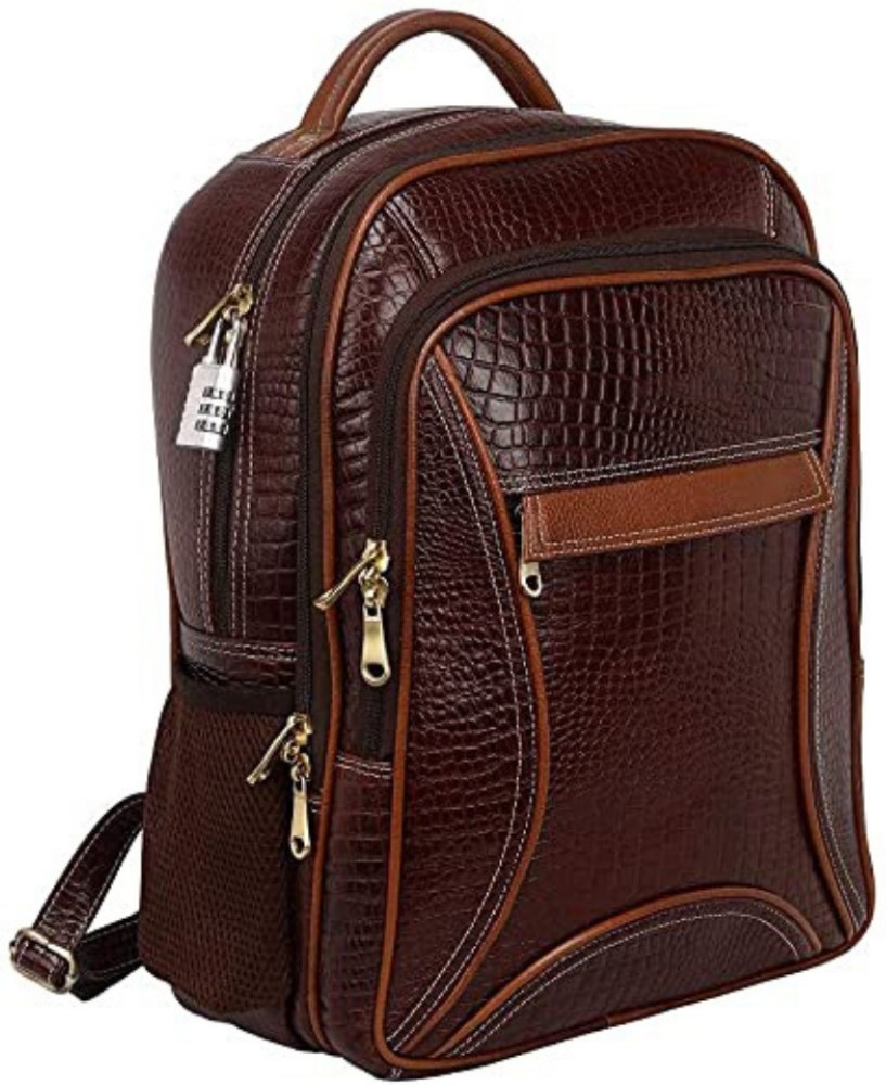 Brown Genuine Leather Laptop Bag, Capacity: 20 Kg