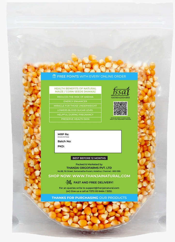 THANJAI NATURAL Popcorn Kernels (Pouch) | Unpopped Popcorn ...