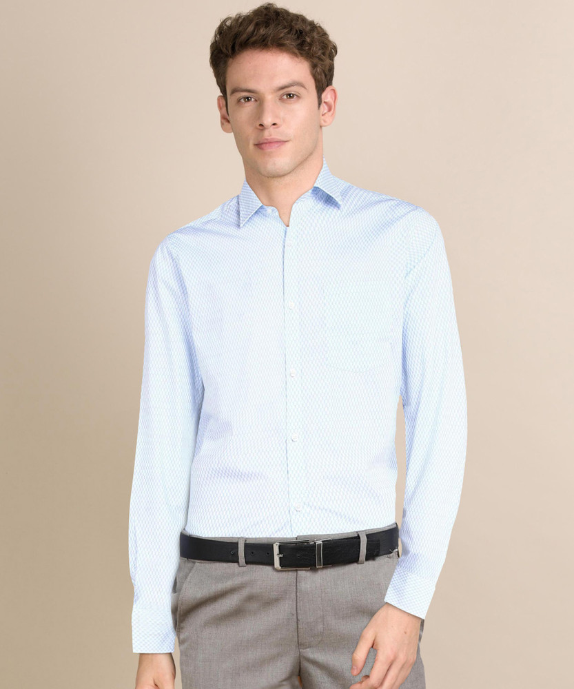 PARK AVENUE Men Printed Formal Blue 
