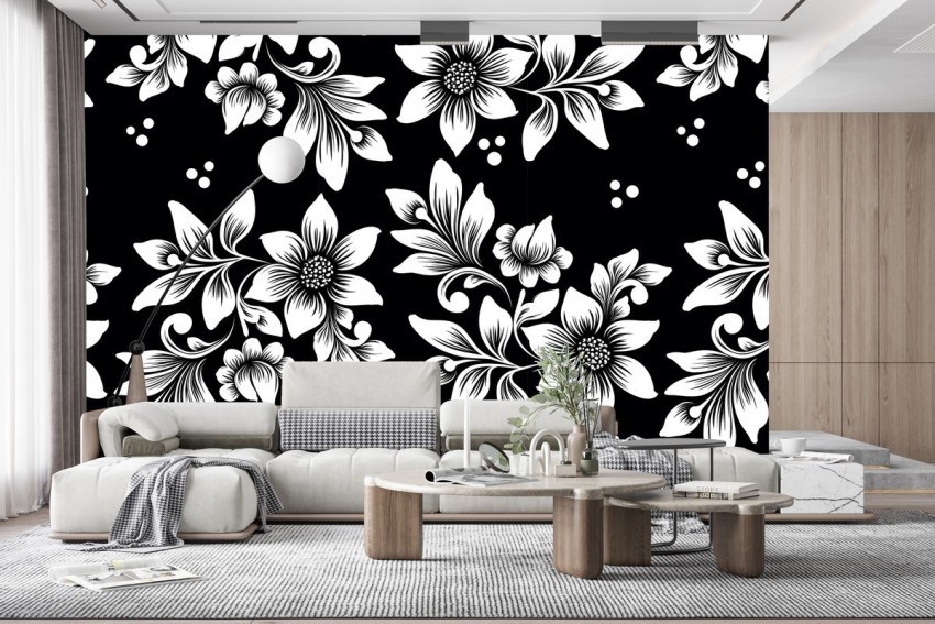 Buy Black and White Botanical Wallpaper Fresh Tropical Jungle Online in  India  Etsy
