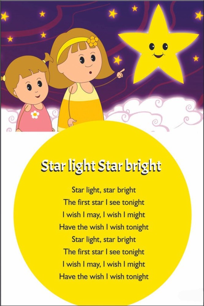 Star Light Star Bright Poster|Nursery Rhymes Poster for Kids|Wall