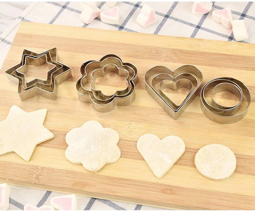 SEVENSPACE 4Pcs Set Stainless Steel Cookie Cutter Heart Flower Round Star  Shape Biscut Mold Cookie Cutter Price in India - Buy SEVENSPACE 4Pcs Set  Stainless Steel Cookie Cutter Heart Flower Round Star