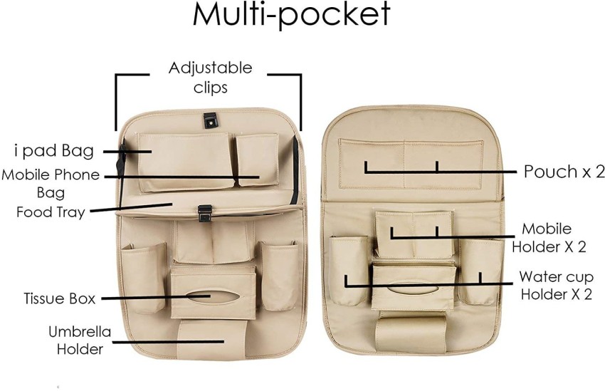 WONDER DIGITAL Car Organizer Storage Bag Back Seat Box Organizer Holder  Cover Backseat Pockets Books Phone