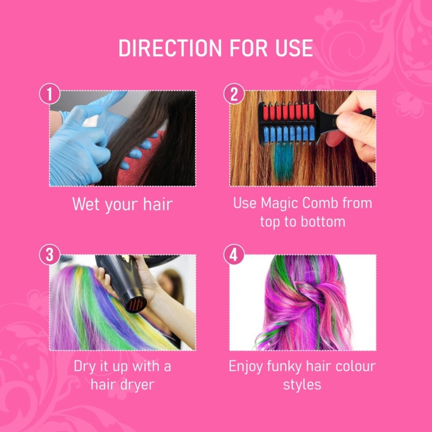 Buy Tagaremuser Hair Chalk Comb Temporary Hair Color Cream Washable Hair  Dye Hair Color Brush Makeup Hair Chalk Pens Best Gift for Women Kids for  Party and Cosplay 10 Colors Online at