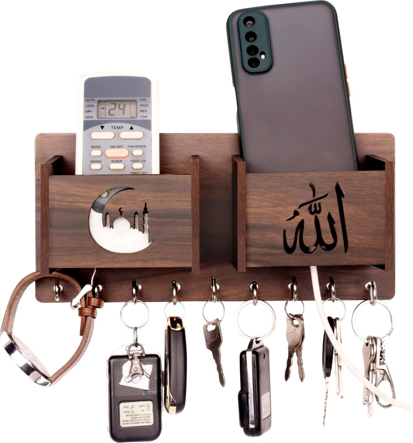 Trust Zone Wooden Key Holder Home/Key Stand Home/Key Hanger/Key Chain  Holder Wall/Mobile Holder/Mobile Stand (6 Hooks)