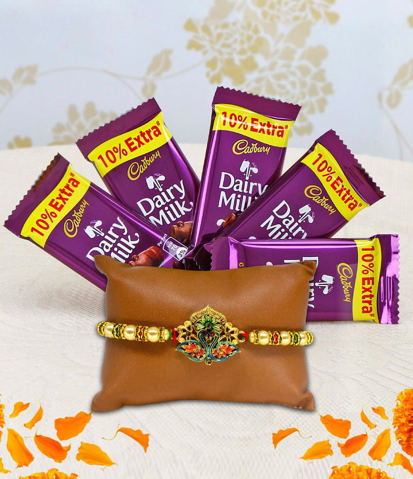 Midiron Chocolate Rakhi gift for Brother, Designer Rakhi with ...