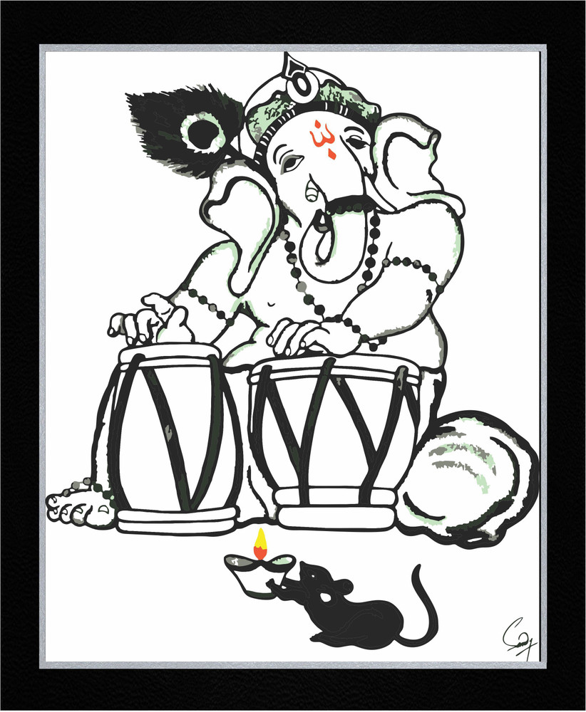Natural Colours Ganesha | Acrylic On Canvas | Exotic India Art