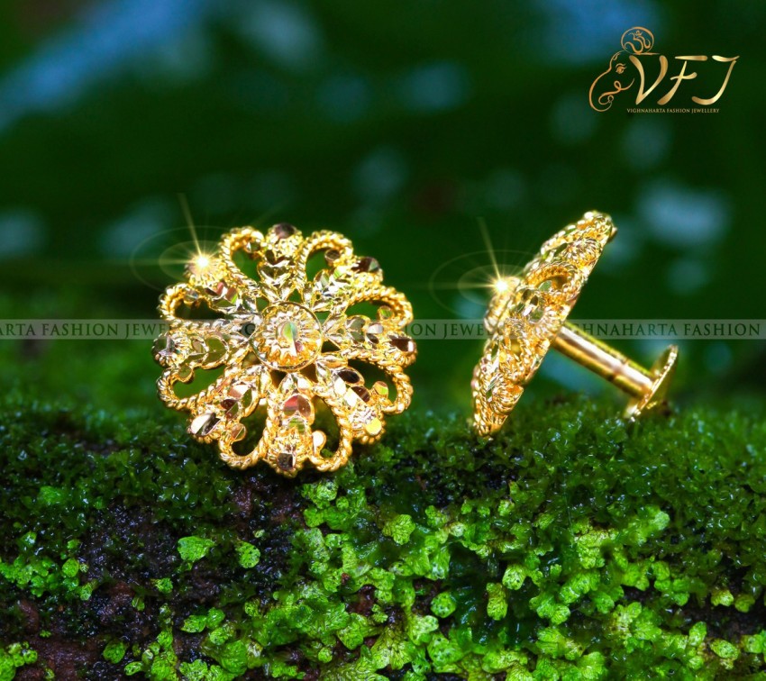 Festive Green Gold Polish Silver Earrings  aham jewellery  handcrafted  silver jewellery