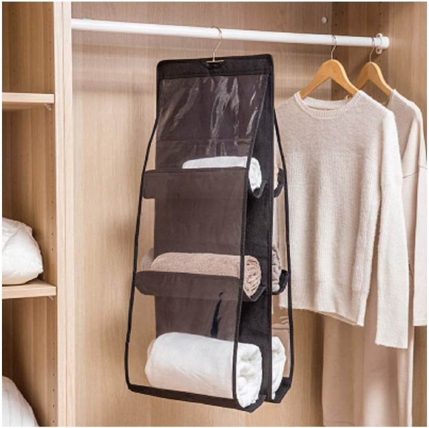 Feeling mall Hanging Handbag Purse Organizer Bags Dustproof Storage Bags  Holder for Closet Wardrobe Door Space Saving Organizer System with 6 Large  Clear Vinyl Pockets MULTI - Price in India