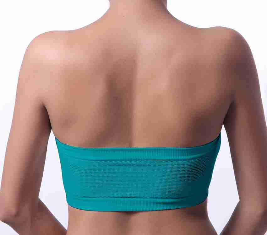 Buy Womens Bandeau Bra Stress Wireless Removable Soft Pads Stretchy Tube  Top Off Shoulder Bra Assorted Size1/2/3 Pack Online at desertcartINDIA