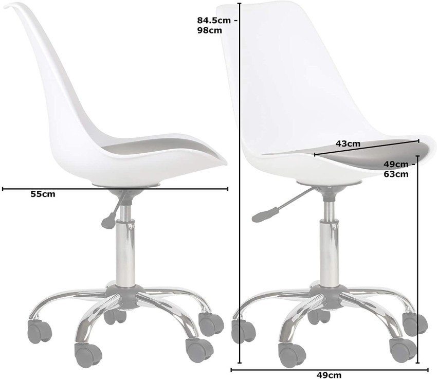 DEVON & CLAIRE Ned Adjustable High Back Office Chair, White ST