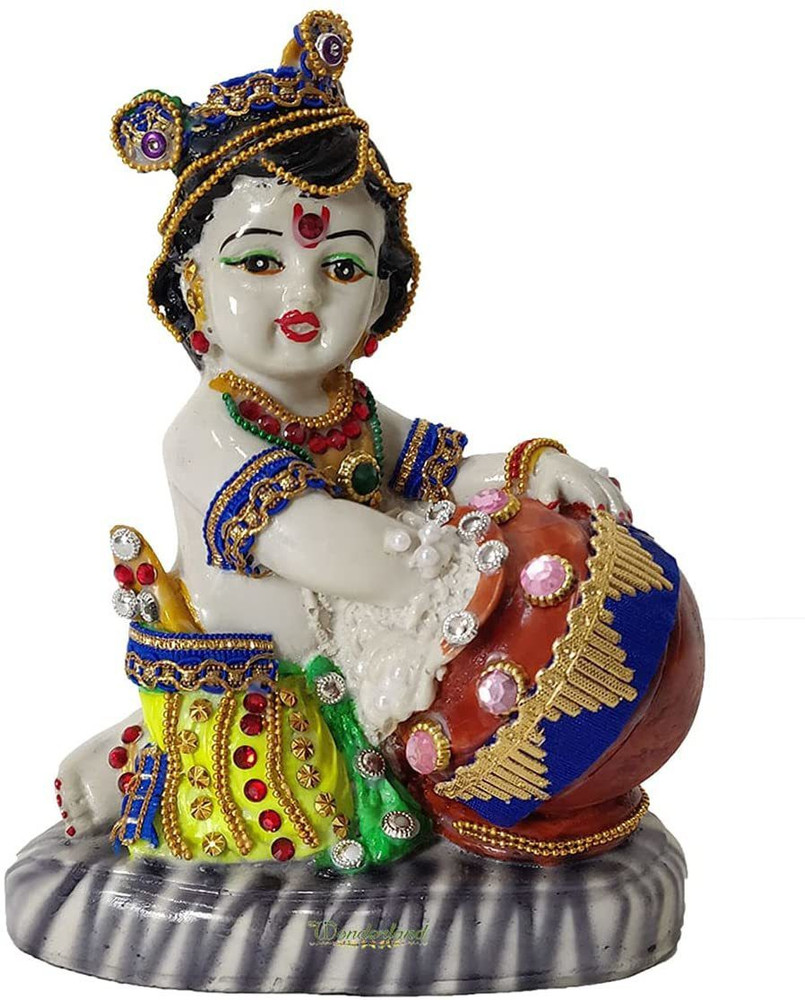 WONDERLAND Bal Gopal, Krishna, Makhan Chor Resin Hand Crafted ...