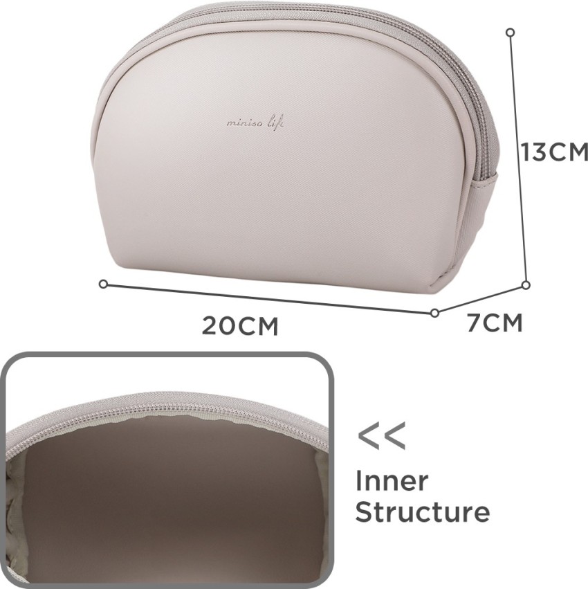 MINISO AU Simple Apricot Semicircle Cosmetic Bag