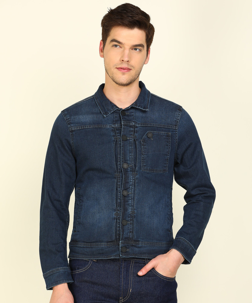 Sleeve Washed Men Denim Jacket 