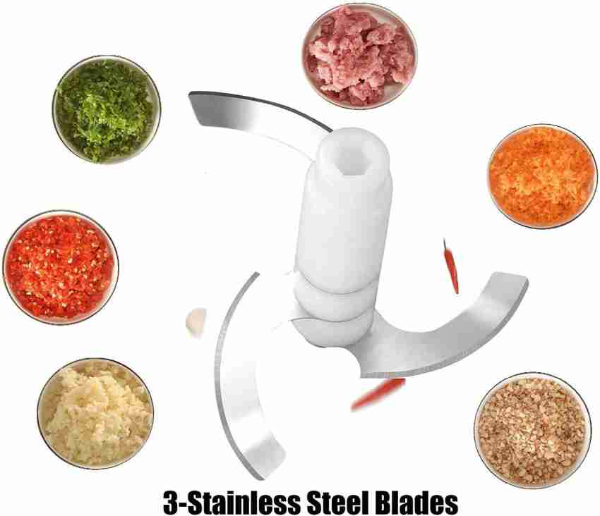 Food Chopper 650ml Steel Large Manual Hand-Press Vegetable Chopper