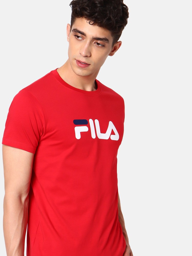 FILA Printed Men Round Neck Red T-Shirt - Buy Men Round Neck Red T-Shirt Best Prices in India | Flipkart.com