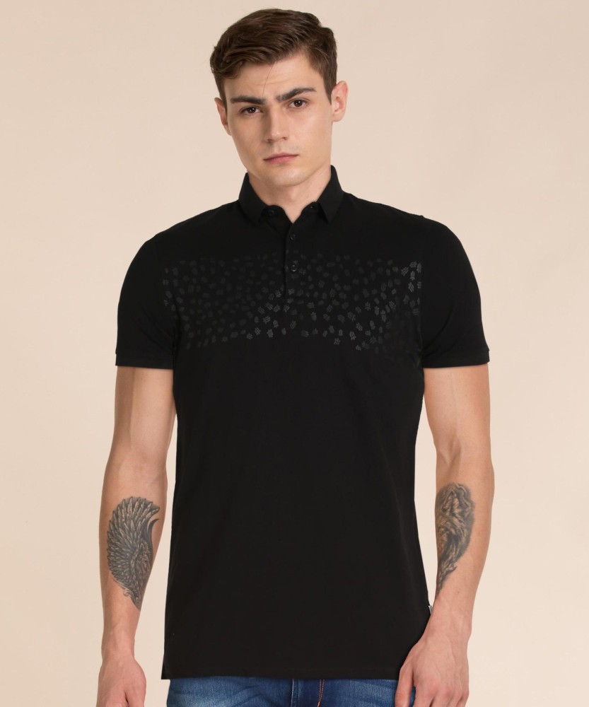 Louis Philippe Jeans Printed Men Polo Neck Black T-Shirt - Buy Louis  Philippe Jeans Printed Men Polo Neck Black T-Shirt Online at Best Prices in  India