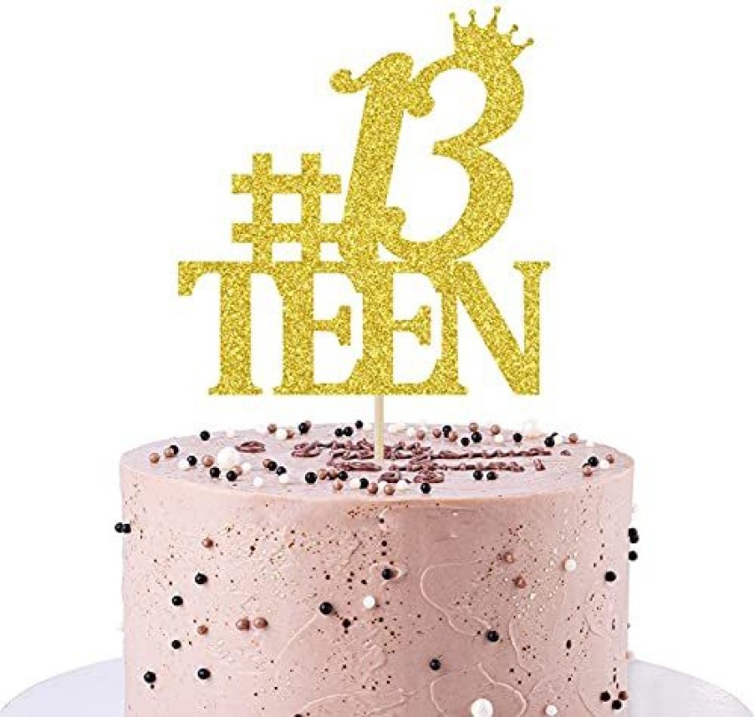 ZYOZI 13 Teen Cake Topper, Happy 13th Birthday, 13th Birthday, 13th  Anniversary Cake Decorations Gold Cake Topper Price in India - Buy ZYOZI 13  Teen Cake Topper, Happy 13th Birthday, 13th Birthday,