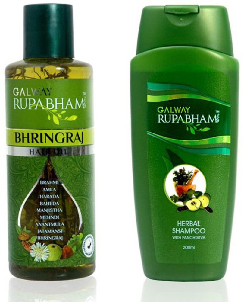 galway Bhringraj Hair Oil 200ML + Herbal Shampoo With Panchtattva ...