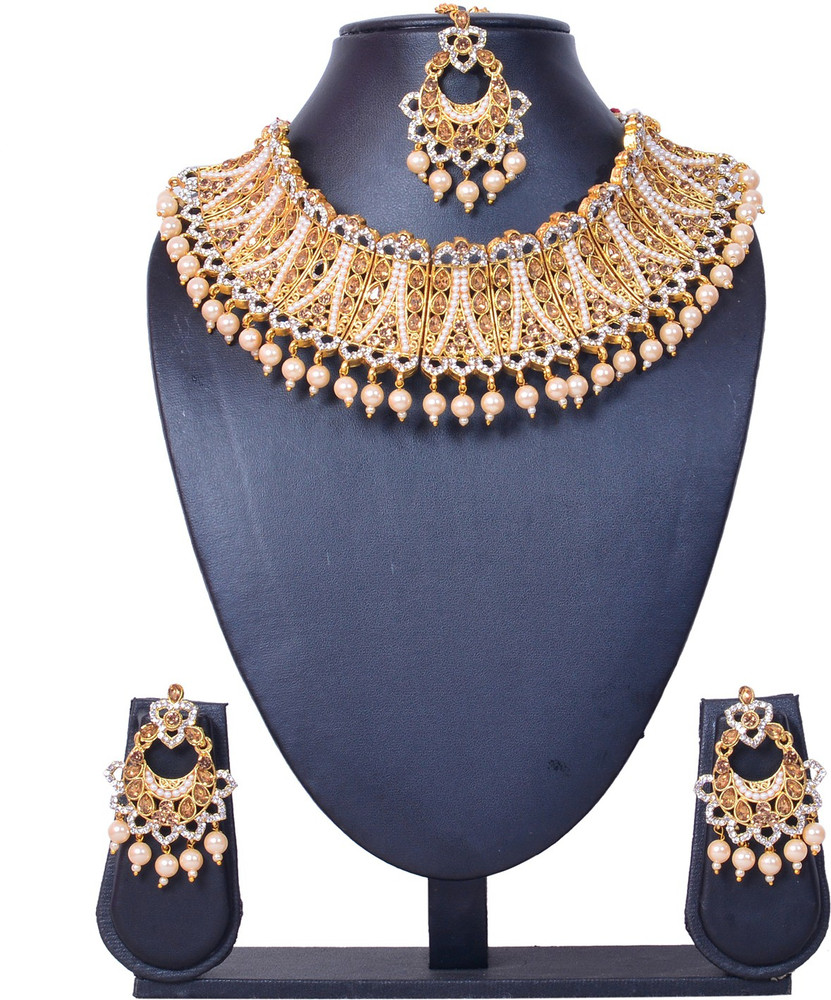KAHAR CREATION Alloy Gold plated Gold Jewellery Set Price in India