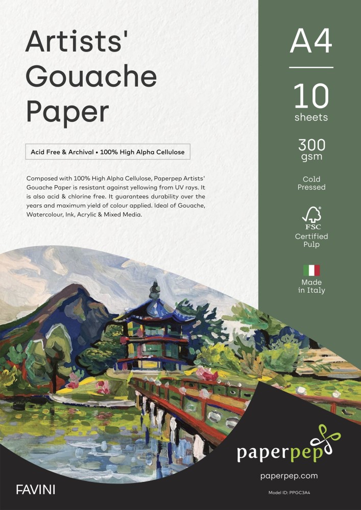 Paper Pep Artists' Acrylic Paint Paper Unruled A4 300 gsm  Acrylic Paper - Acrylic Paper