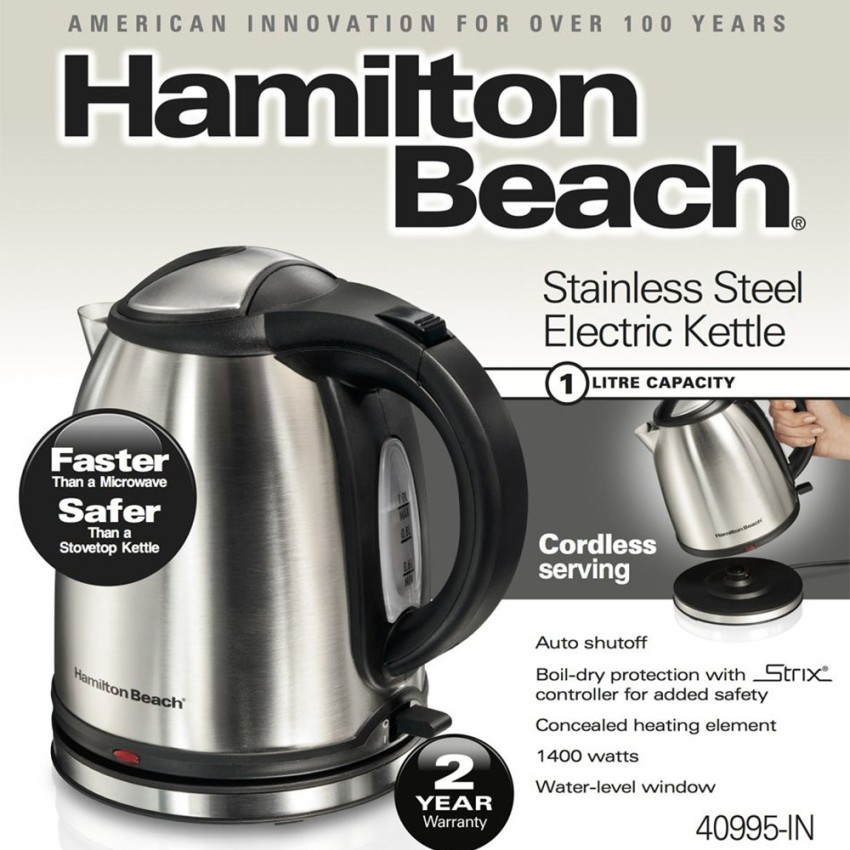 Best Buy: Hamilton Beach 1 Liter Electric Kettle (40997) Red, Stainless  Steel 40997