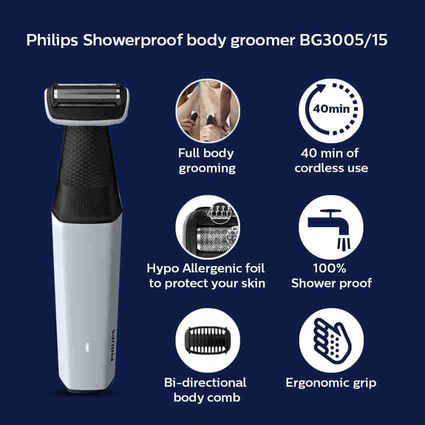 PHILIPS BG3005/15 SHOWERPROOF Bodygroomer Body Groomer 40 min