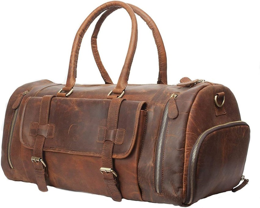 Leather Duffel Bag Travel Gym Sports Overnight Weekend Cabin Holdall by Komalc