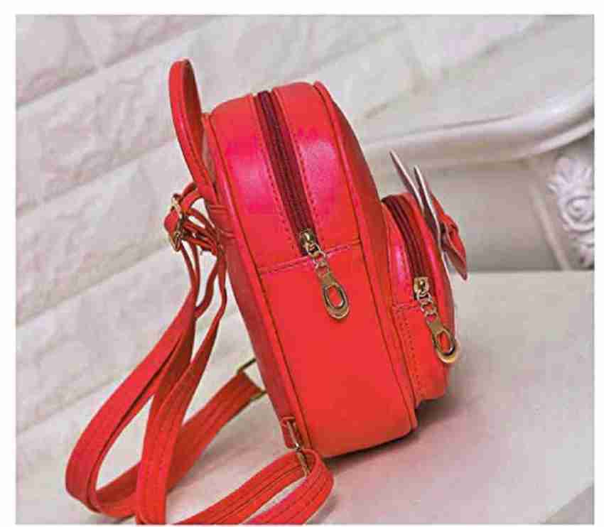 POLINTPLEX 2021 Women's PU Leather Mini Backpack Crossbody Teenage Girls  Ladies Rucksack Small Travel Backpack 5 L Backpack Red - Price in India