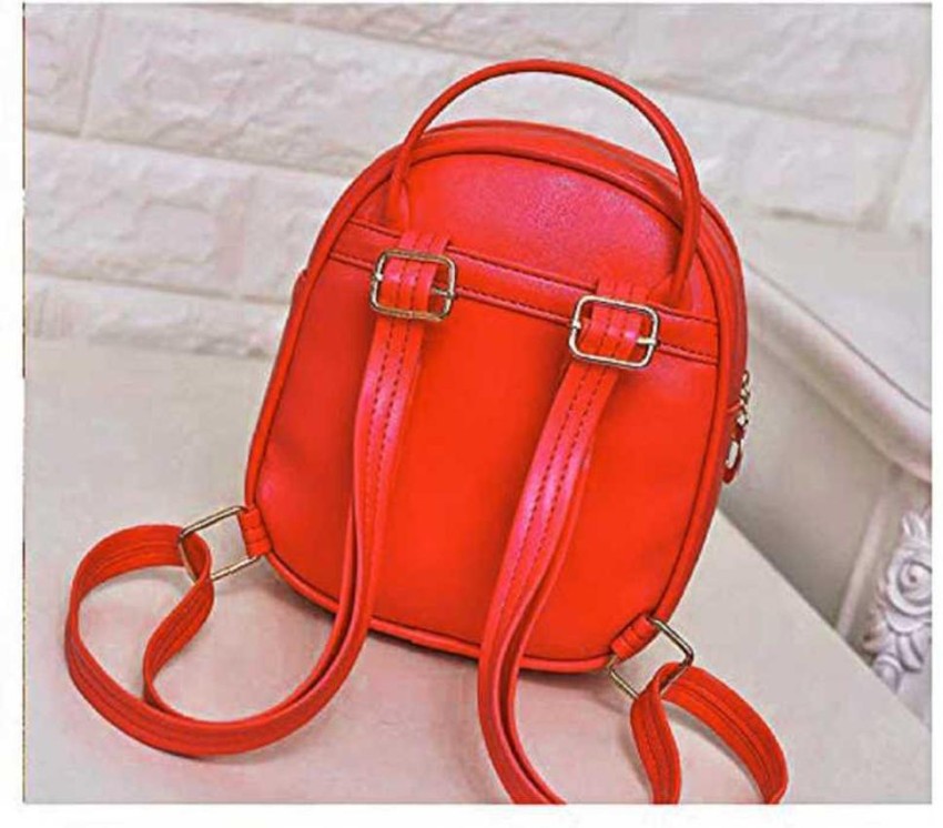 POLINTPLEX 2021 Women's PU Leather Mini Backpack Crossbody Teenage Girls  Ladies Rucksack Small Travel Backpack 5 L Backpack Red - Price in India