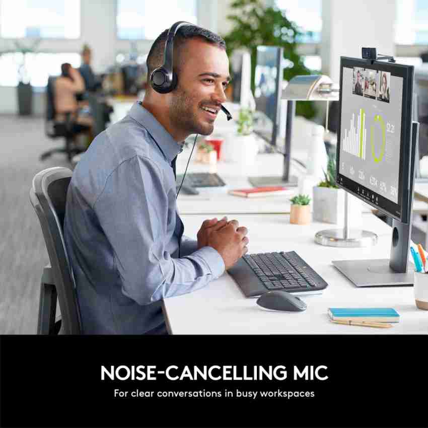 Logitech H390 USB Wired Computer Headset Noise-Canceling Mic Digital Sound  New