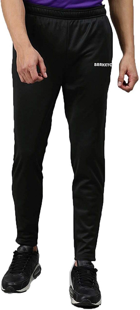 Barkeyo Solid Men Black Track Pants 